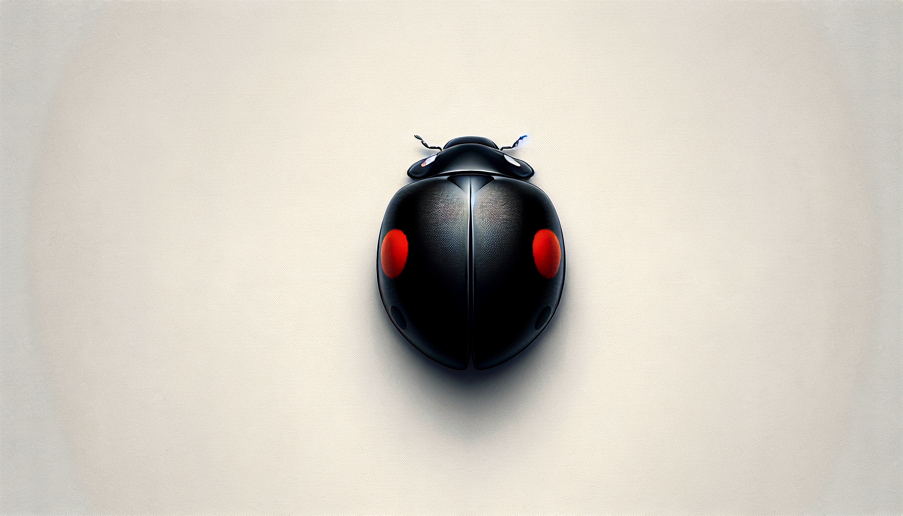 black ladybug with two red dots meaning